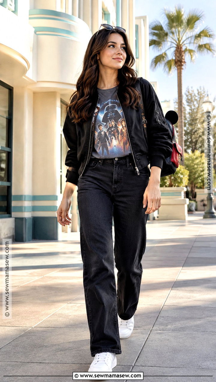 Hollywood Studios Graphic Tee And Black Jeans Outfit - 15 Disney World Outfits November
