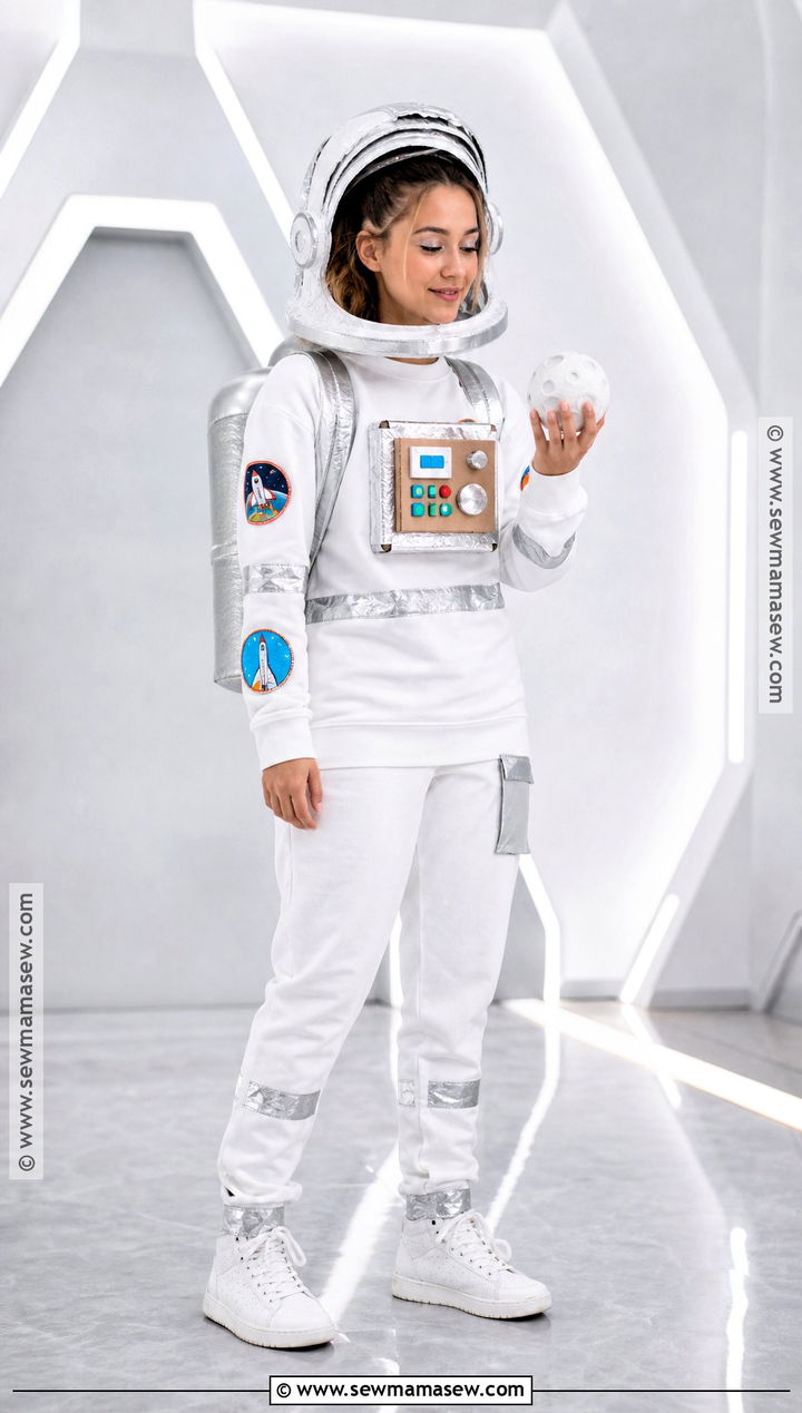 Homemade Astronaut Costume With Silver Details - 35 Home Made Halloween Costumes