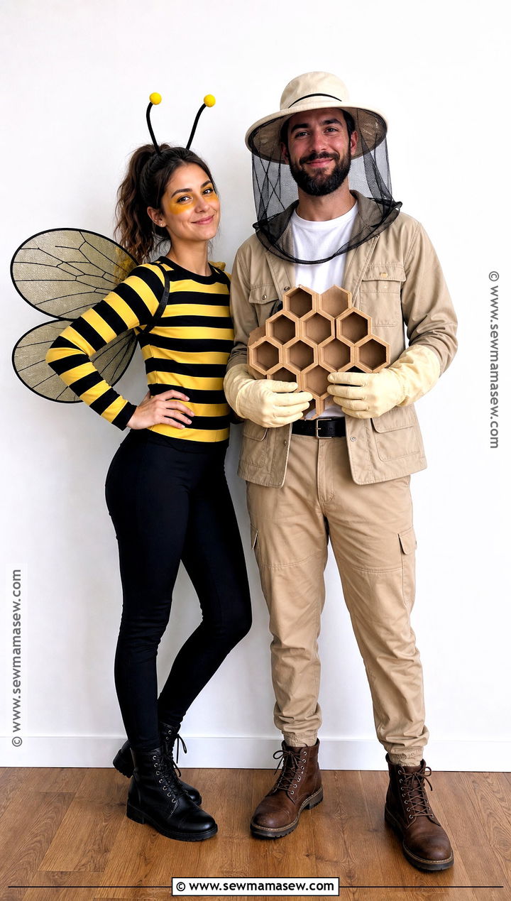 Homemade Bee And Beekeeper Couple Costume - 30 Homemade Costume Ideas