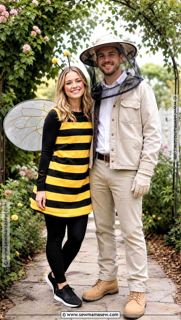 Homemade Beekeeper And Bee Couple Costume - 35 Home Made Halloween Costumes