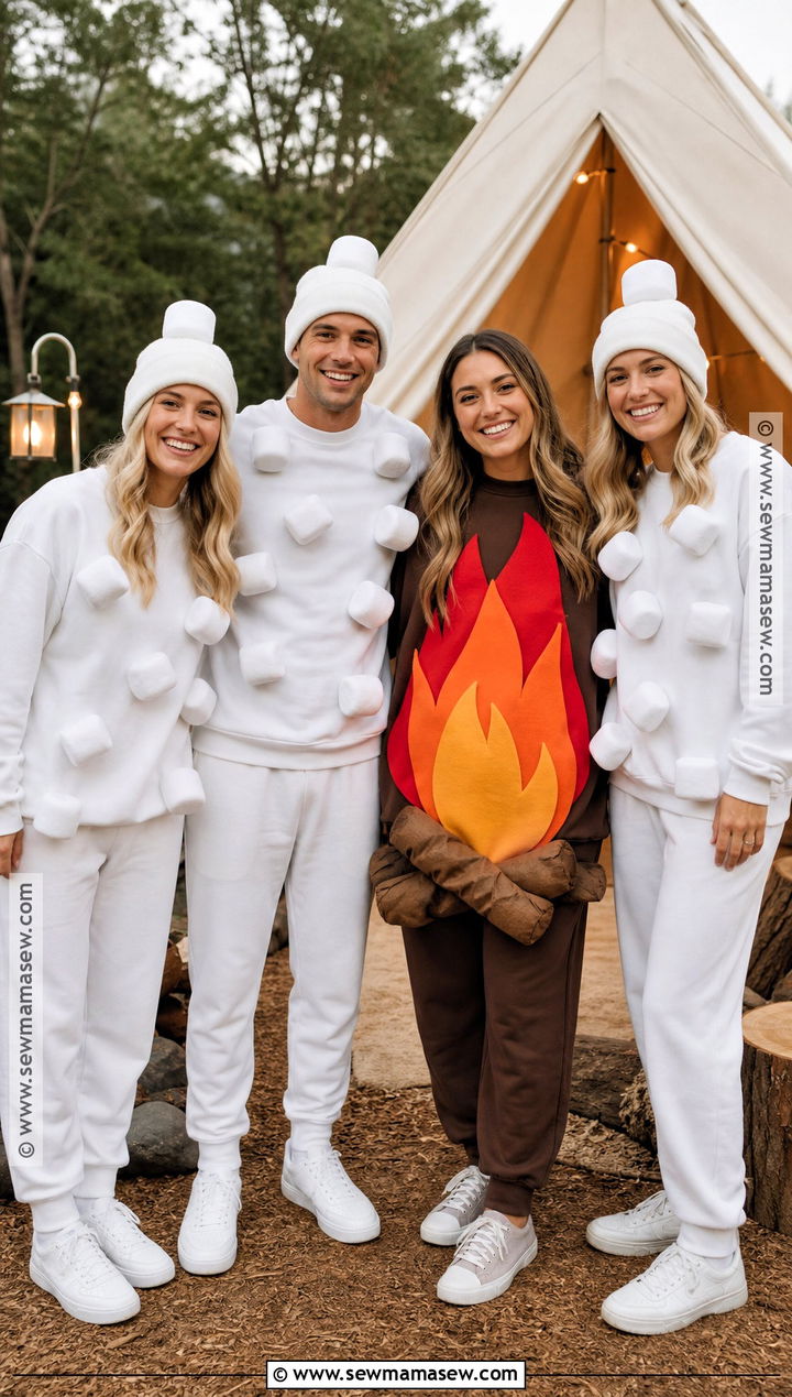 Homemade Campfire And Marshmallows Group Costume - 35 homemade costumes
