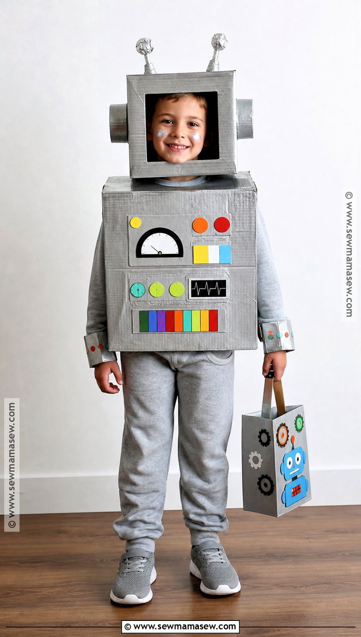 Homemade Cardboard Robot Costume - 30 Homemade Costumes for Kids