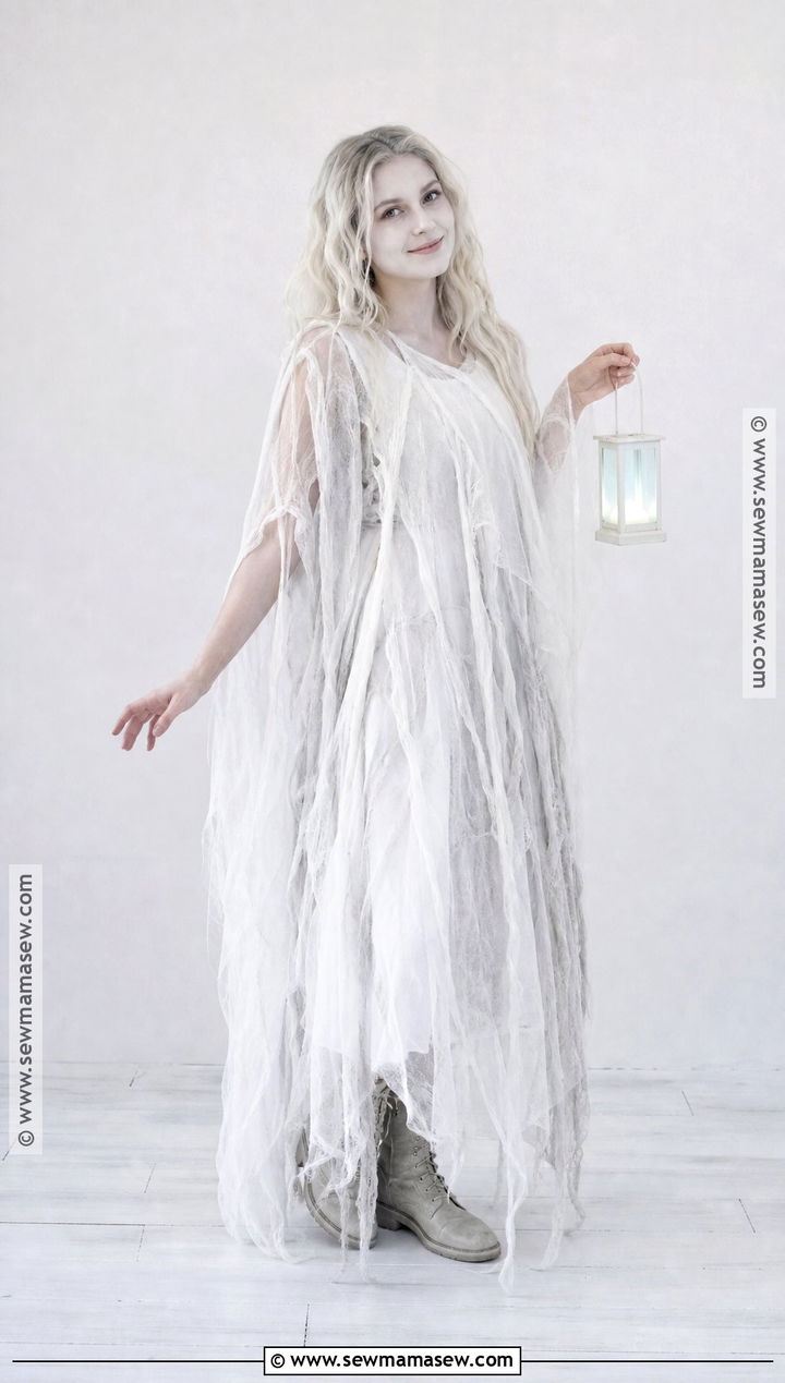 Homemade Ghost Costume With White Tulle - 35 Home Made Halloween Costumes