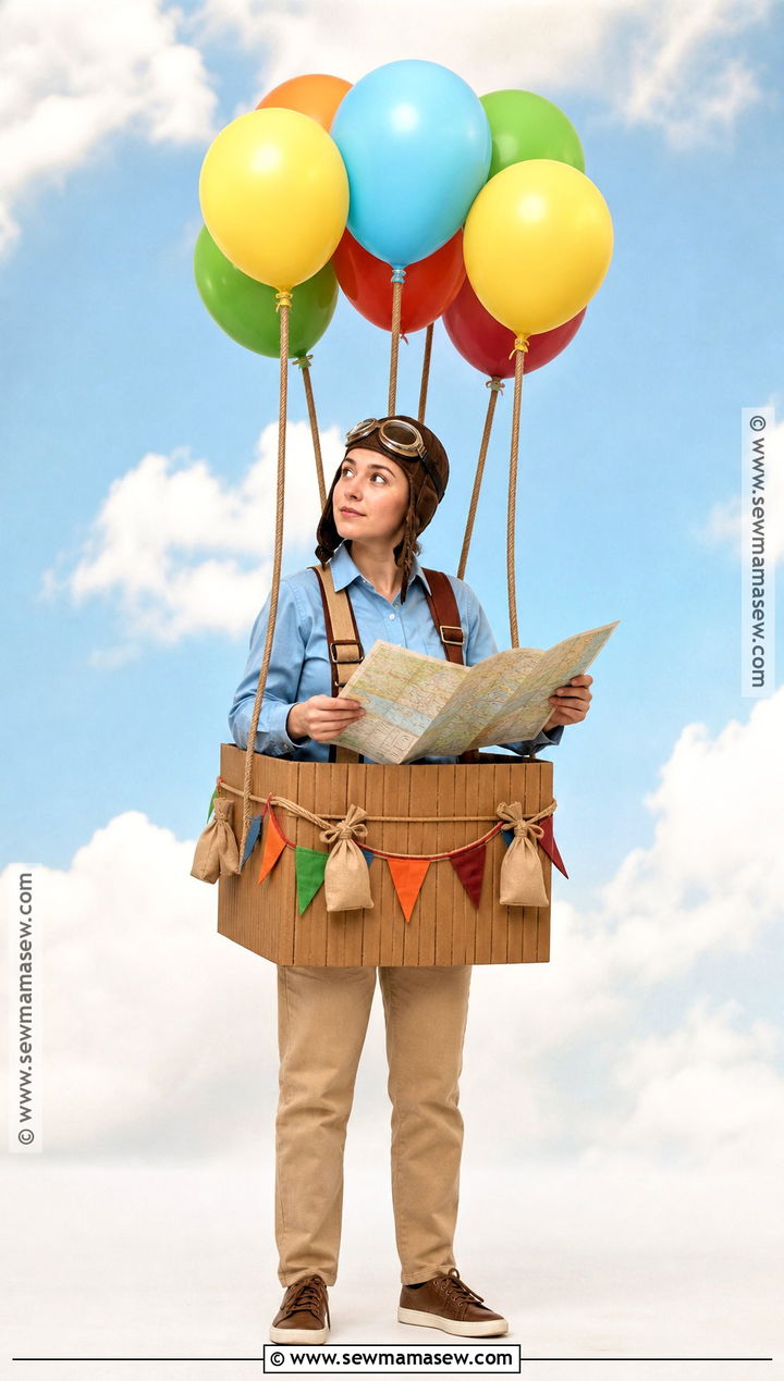 Homemade Hot Air Balloon Costume With Basket - 35 Home Made Halloween Costumes