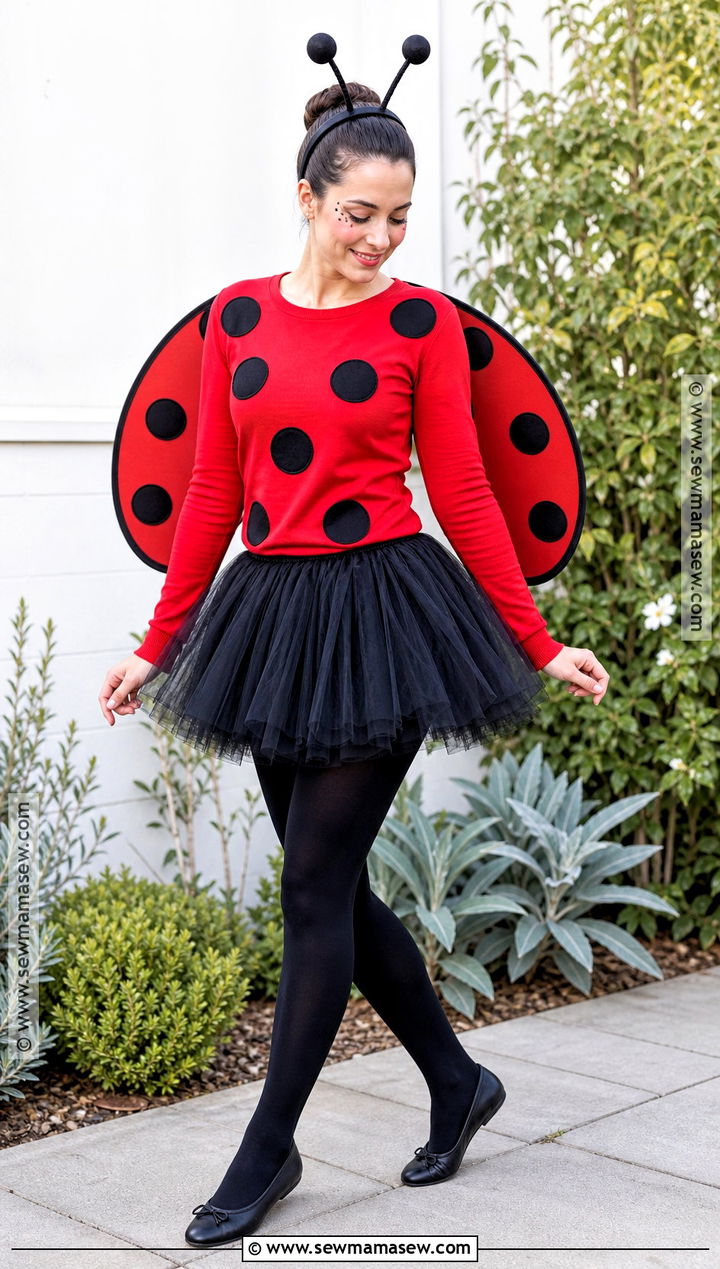 Homemade Ladybug Costume With Spotted Wings - 35 Home Made Halloween Costumes