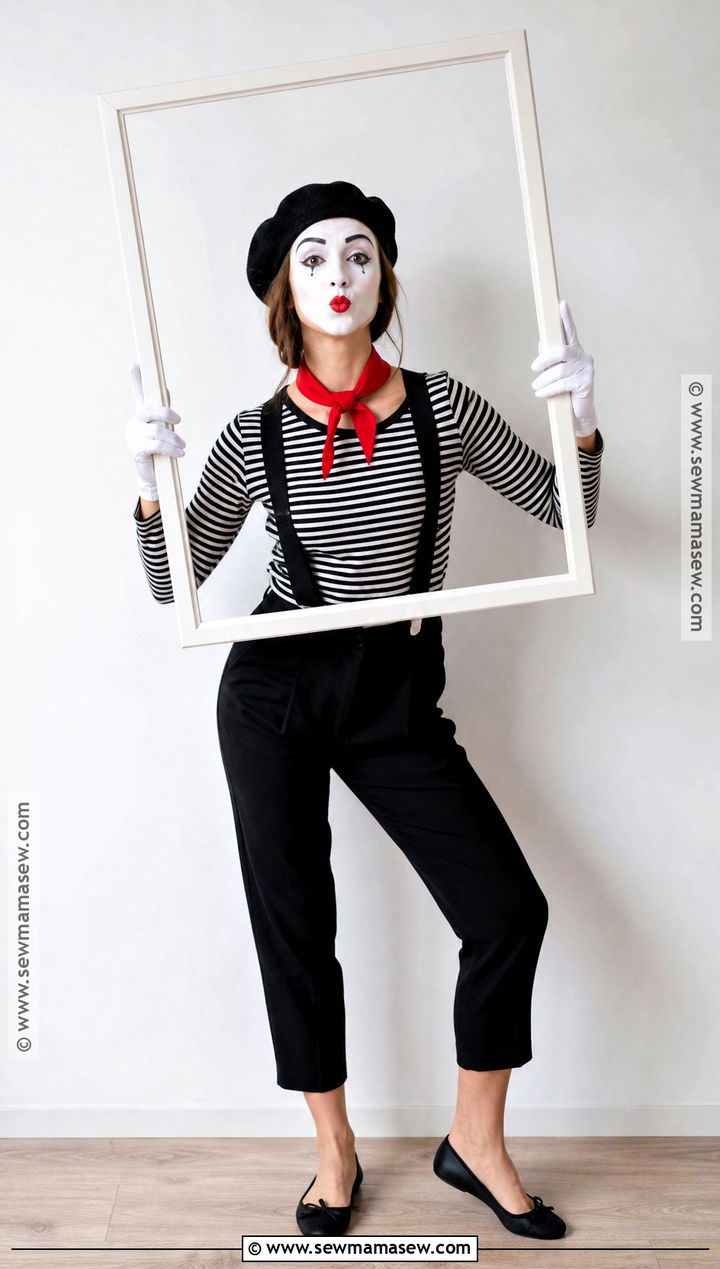 Homemade Mime Costume With Suspenders - 35 Home Made Halloween Costumes