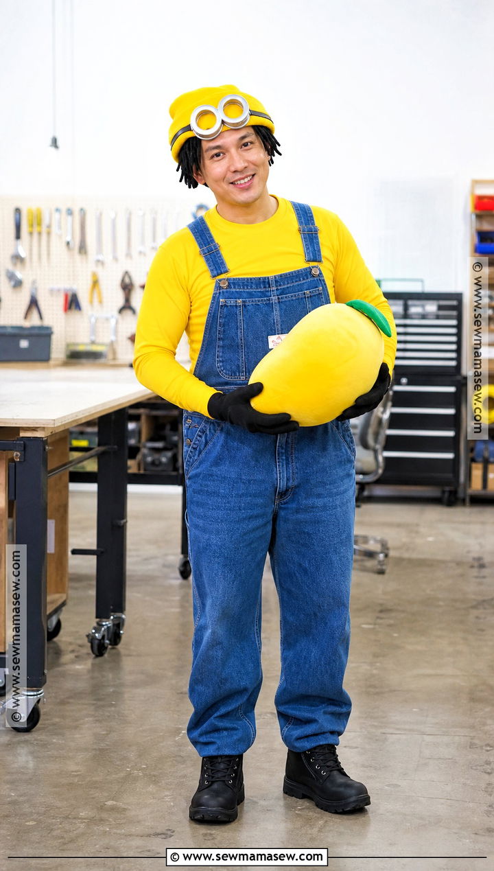 Homemade Minion Costume With Denim Overalls - 35 Home Made Halloween Costumes