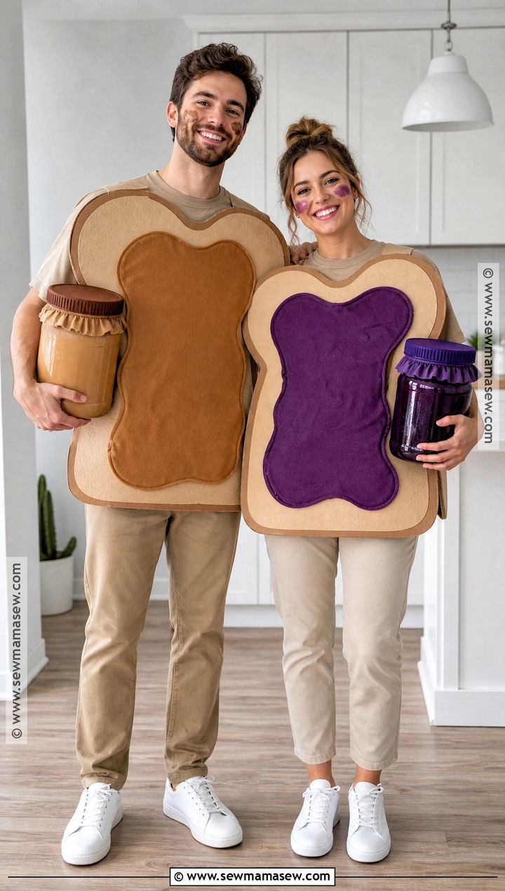 Homemade Peanut Butter And Jelly Couple Costume - 30 halloween costumes homemade