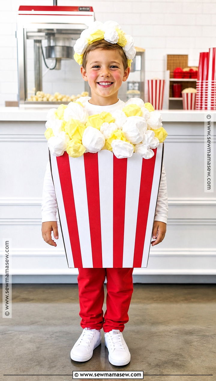 Homemade Popcorn Costume - 30 Homemade Costumes for Kids
