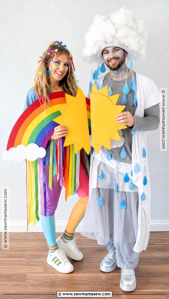 Homemade Rainbow And Cloud Couple Costume - 30 Homemade Costume Ideas