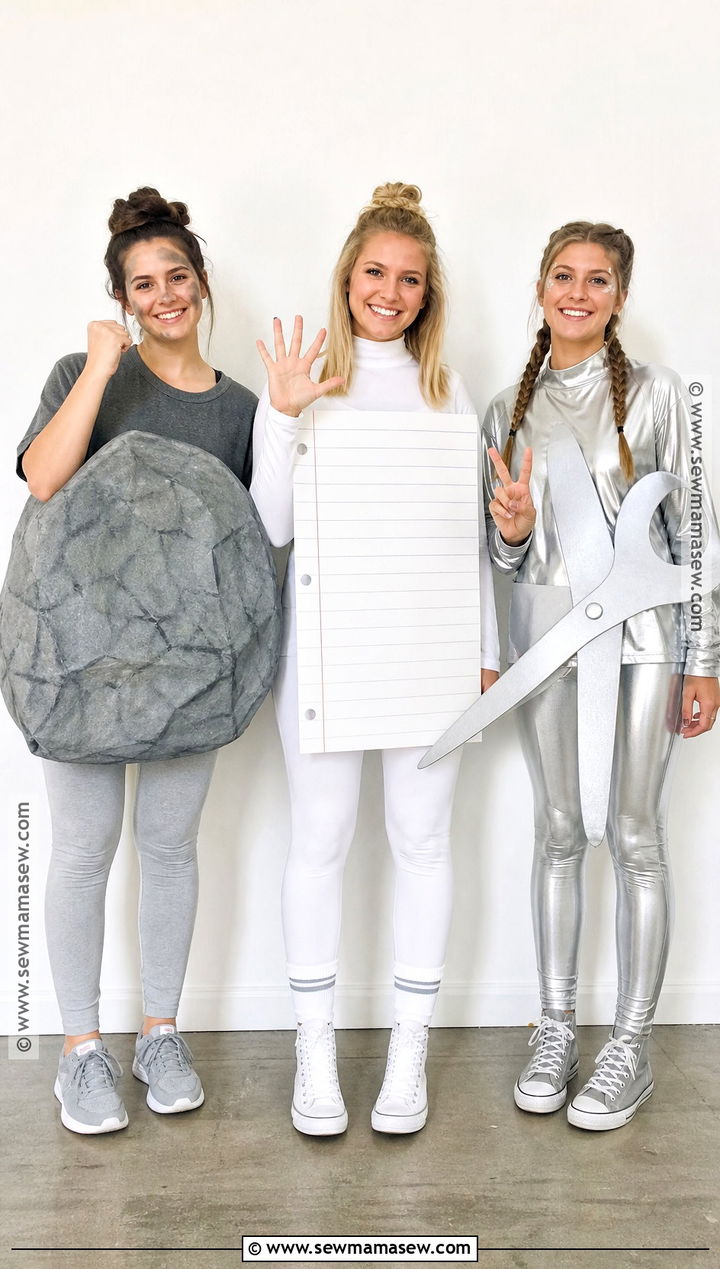 Homemade Rock Paper Scissors Group Costume - 30 Homemade Costume Ideas
