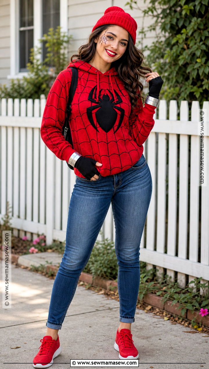 Homemade Spider Man Hoodie Costume - 30 spiderman halloween costumes for women