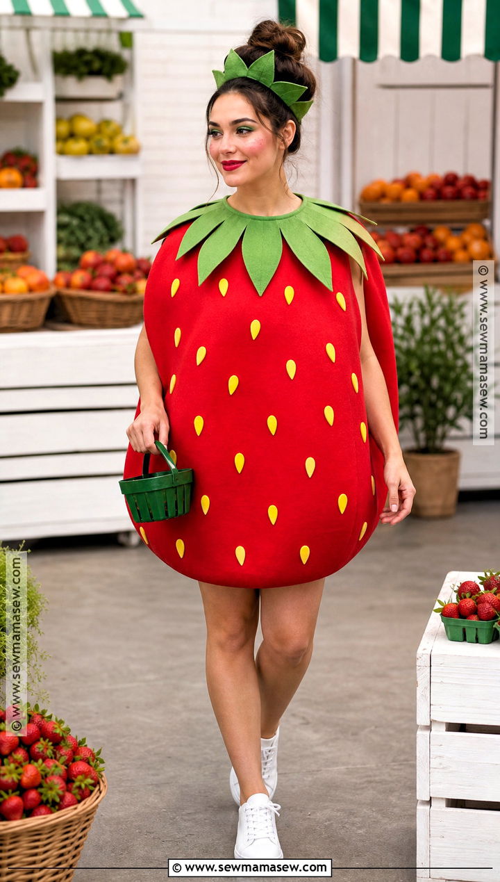 Homemade Strawberry Costume - 30 homemade halloween costumes for women