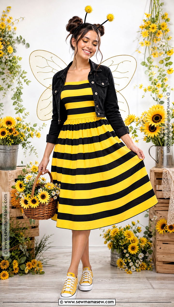 Honey Bee Costume With Yellow Dress - 35 pretty halloween costumes