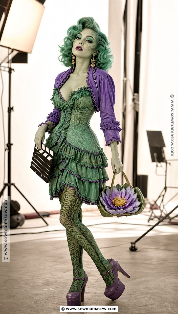 Honey Swamp Costume With Green Ruffle Dress - 35 Monster High Dolls Costume Ideas