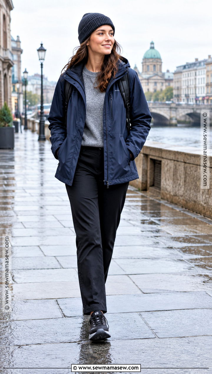 Hooded Rain Jacket With Sweater And Trousers - 15 october ireland outfits