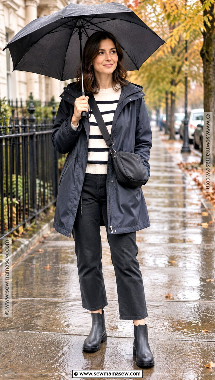 Hooded Raincoat Outfit - 20 autumn coat ideas for women