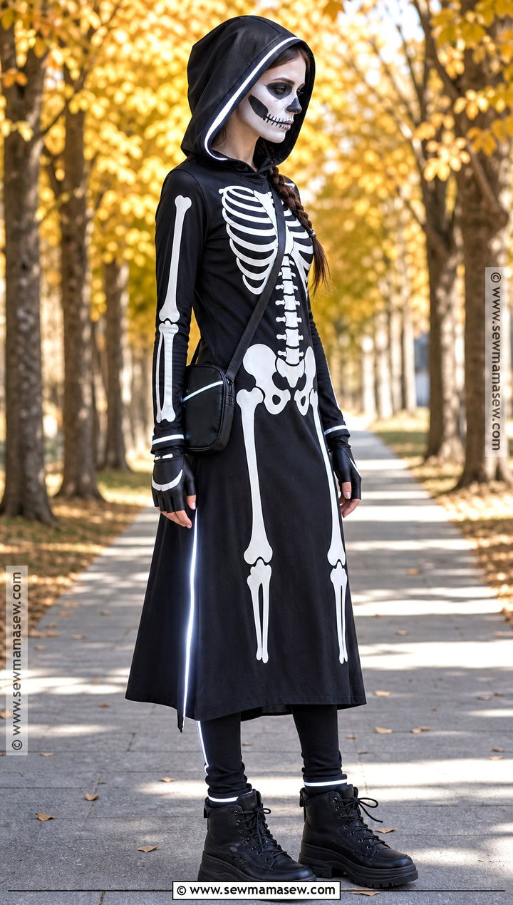 Hooded Skeleton Dress Costume - 35 skeleton dress ideas