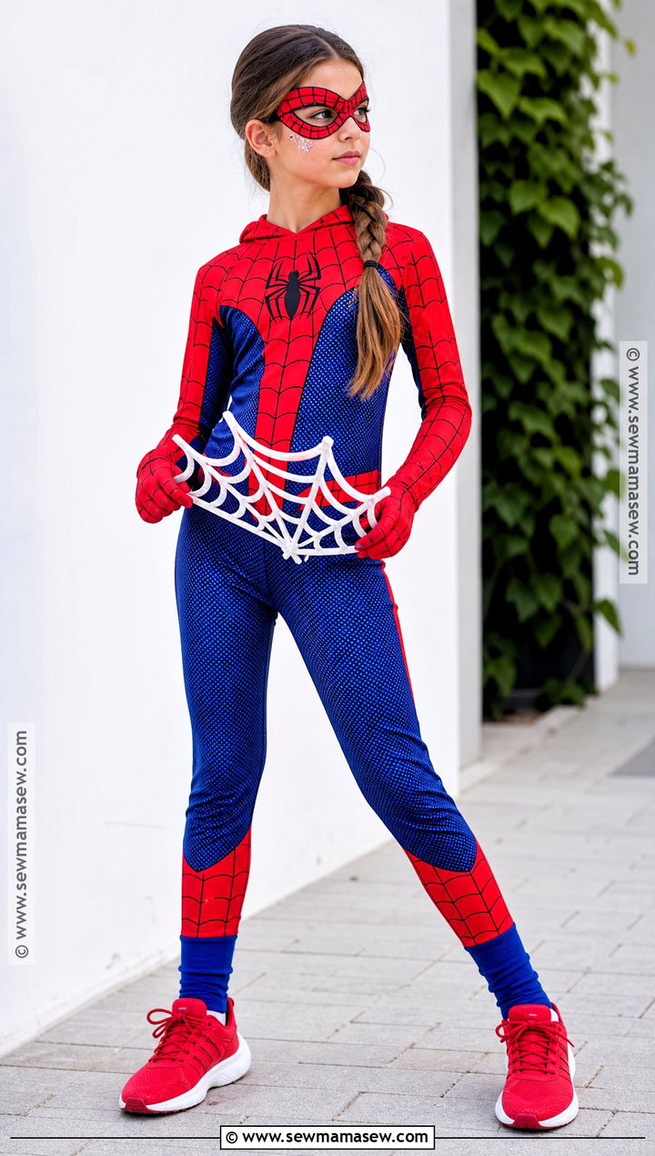 Hooded Spider Man Jumpsuit Costume - 30 girl spiderman costume ideas