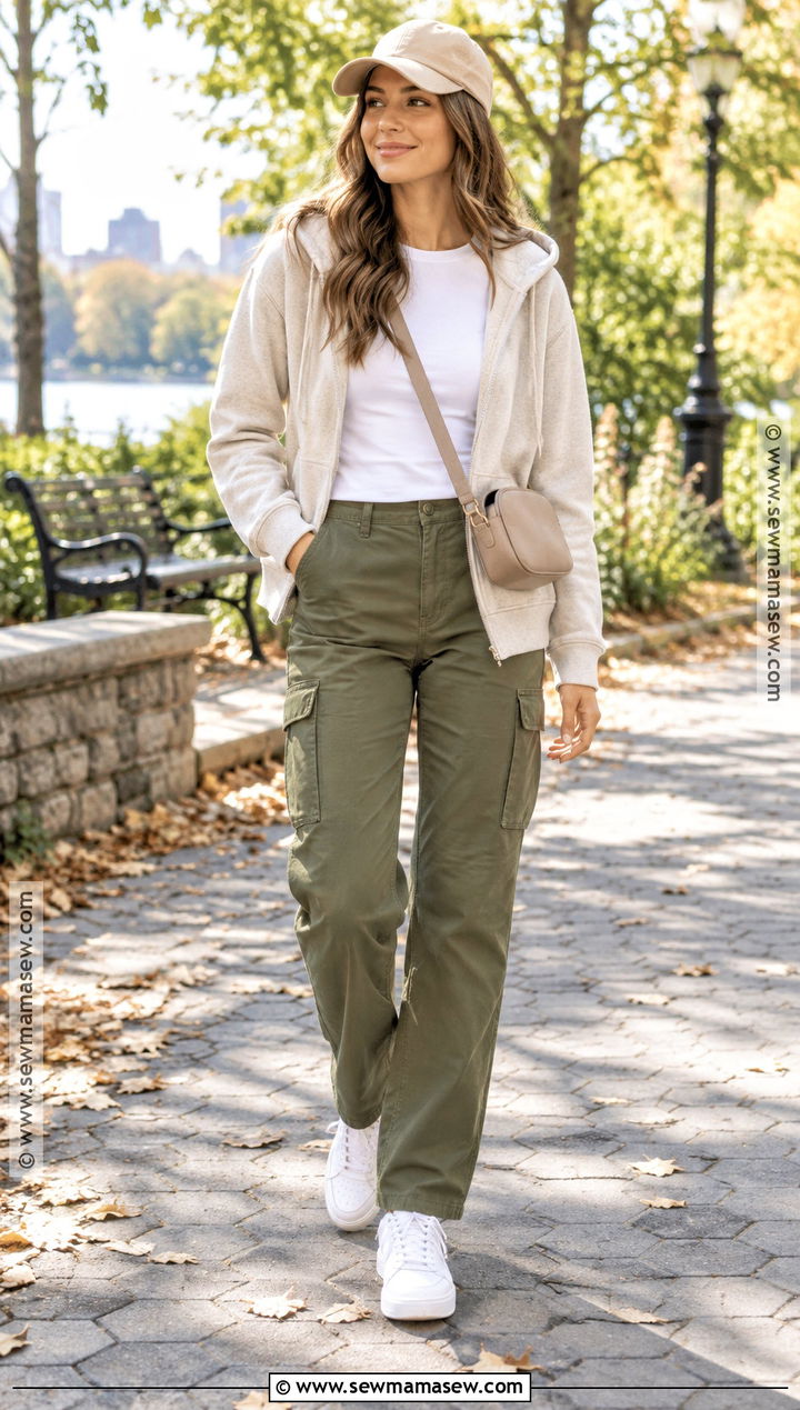 Hooded Sweater Jacket With Cargo Pants - 15 fall sweater jacket ideas