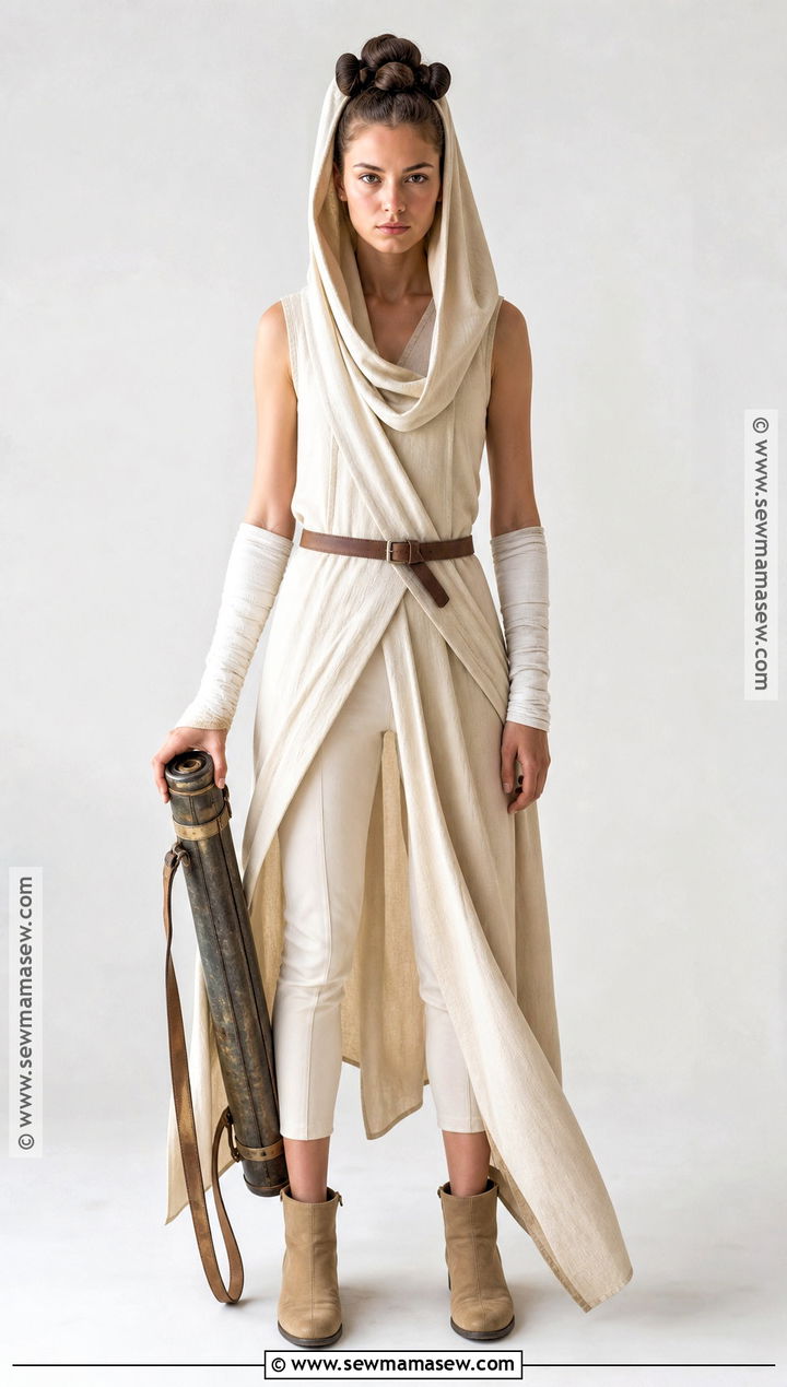 Hooded White Rey Costume - 30 Rey Costume Ideas