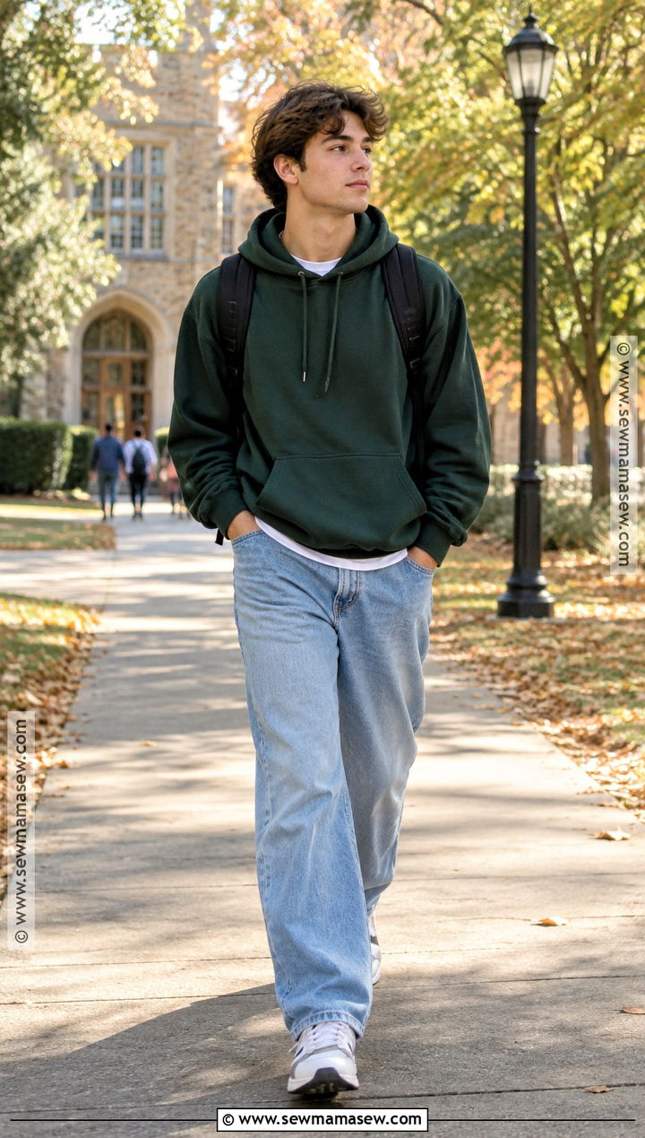 Hoodie And Baggy Jeans Fall School Outfit - 15 fall lazy outfits for school