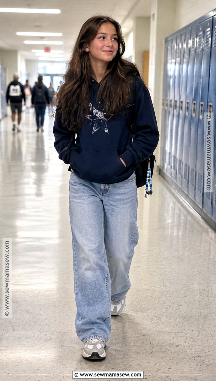 Hoodie And Baggy Jeans School Outfit - 15 cute back to school outfits 8th grade