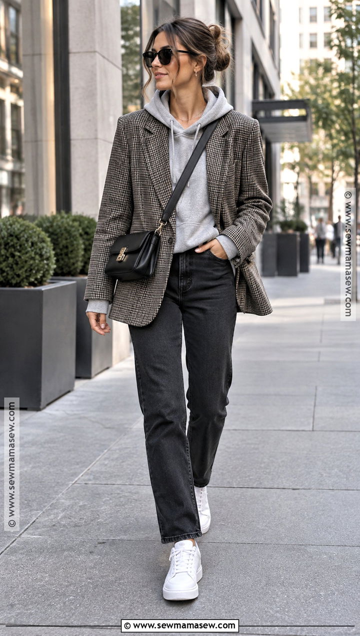 Hoodie And Blazer Autumn Outfit - 30 autumn outfits aesthetic