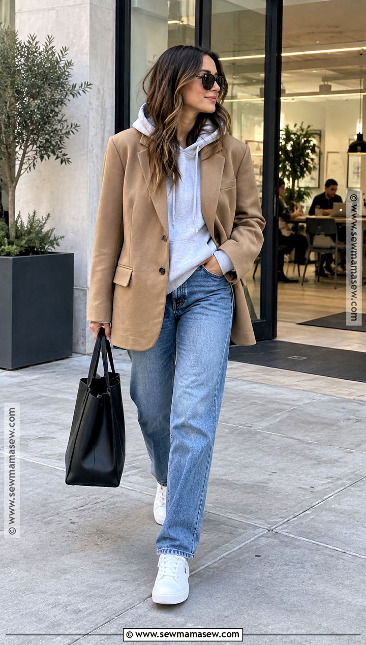 Hoodie And Blazer Autumn Outfit - 25 Autumn Outfits 2026 Women Trends