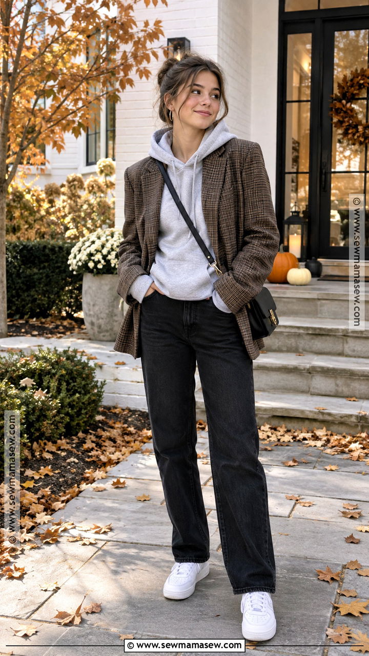Hoodie And Blazer Thanksgiving Outfit - 20 Thanksgiving Outfit Ideas for Teens