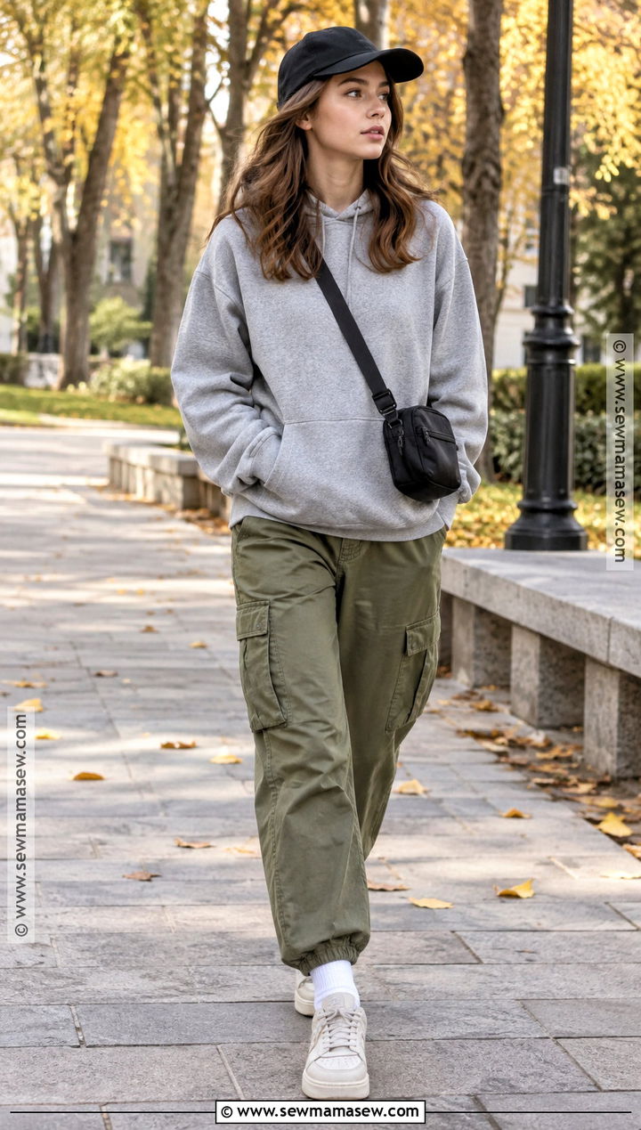 Hoodie And Cargo Pants Autumn Outfit - 15 Girl Autumn Clothes