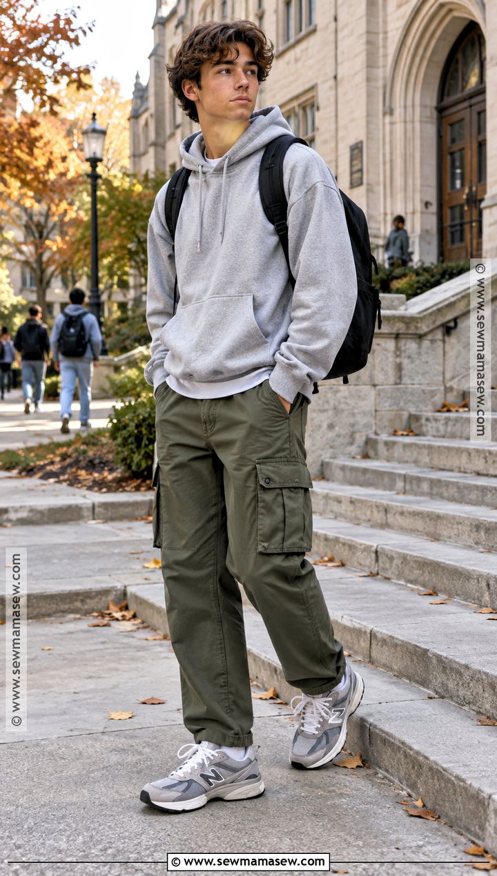 Hoodie And Cargo Pants Back To School Outfit - 25 back to school outfits for men