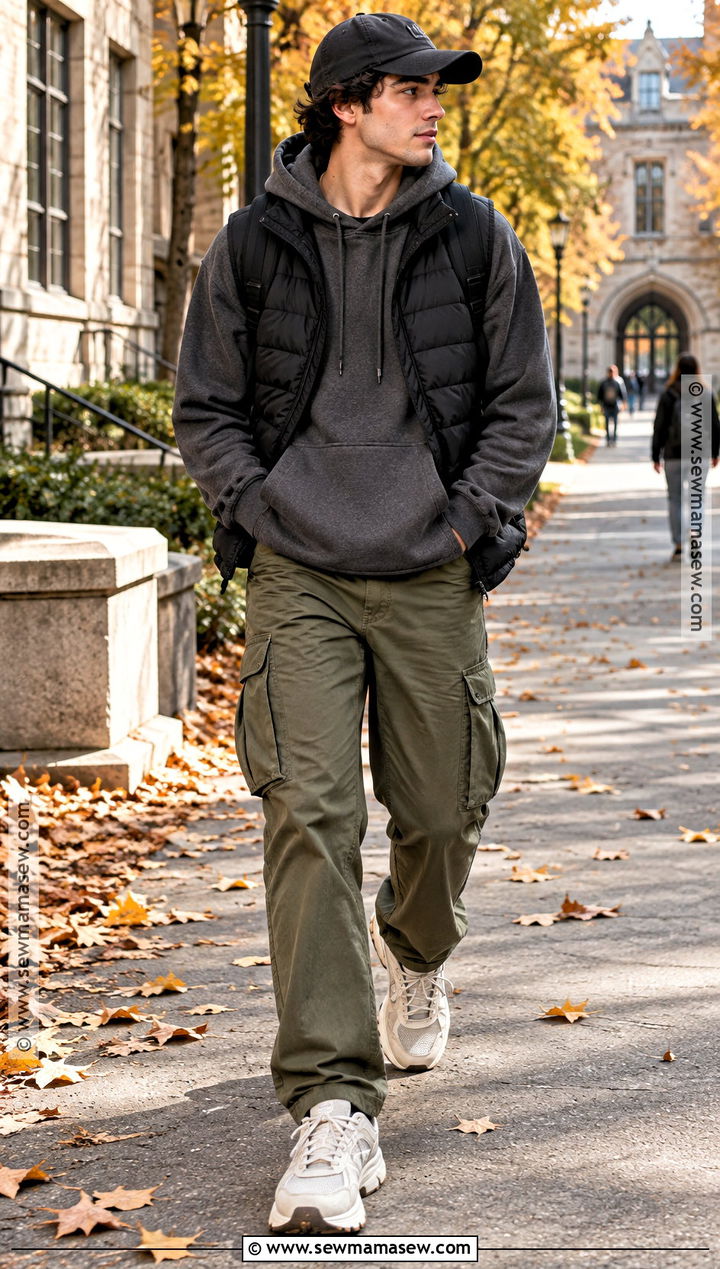 Hoodie And Cargo Pants College Outfit - 20 Autumn Outfits For College