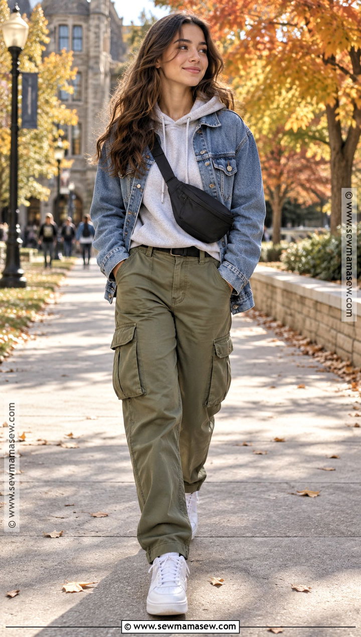 Hoodie And Cargo Pants Fall Outfit - 15 Affordable Fall Outfit Ideas