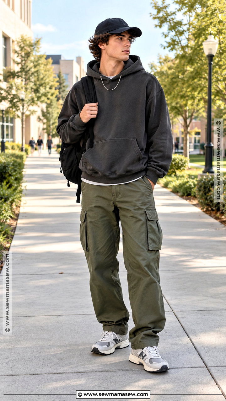 Hoodie And Cargo Pants Outfit - 20 Back To School Clothes Ideas