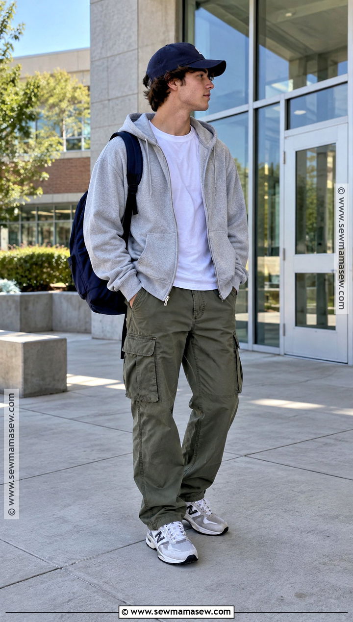 Hoodie And Cargo Pants School Outfit - 15 fall clothes for school