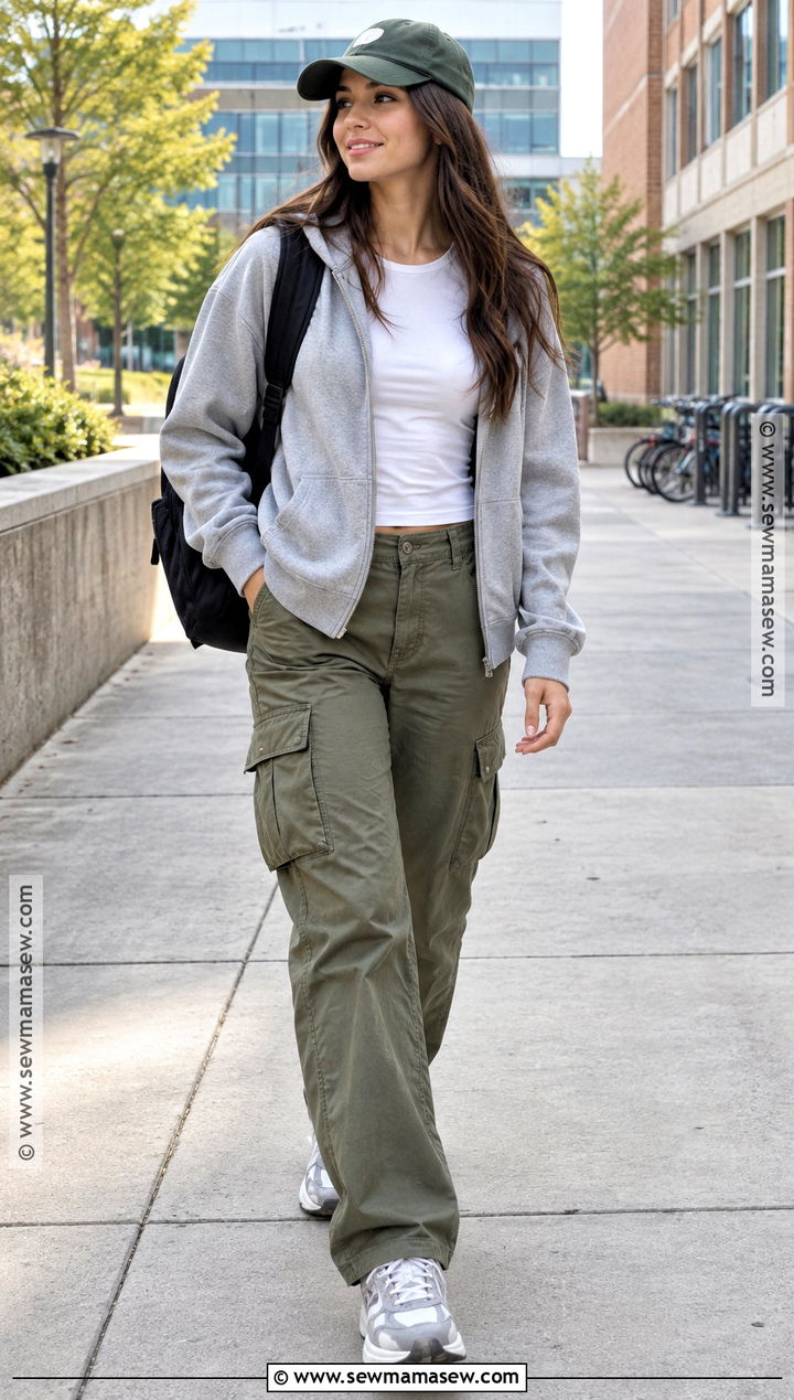 Hoodie And Cargo Pants School Outfit - 15 back to school style ideas