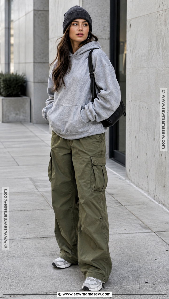 Hoodie And Cargo Pants Streetwear Outfit - 20 Streetwear Fashion Women Fall Ideas
