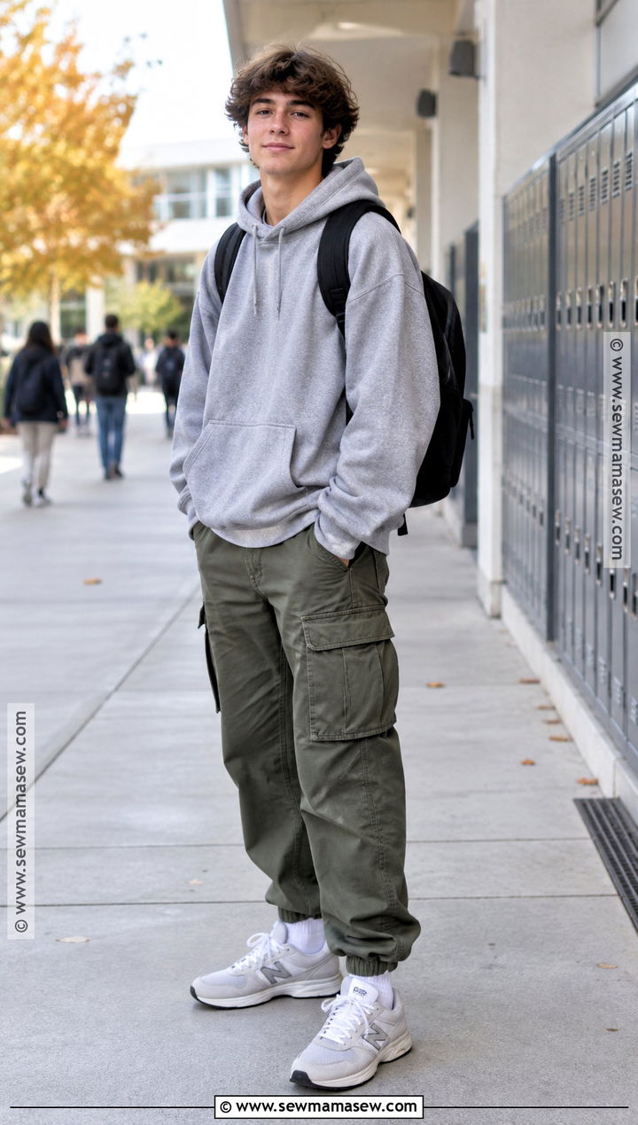 Hoodie And Cargo Pants Tomboy Outfit - 15 back to school outfits tomboy