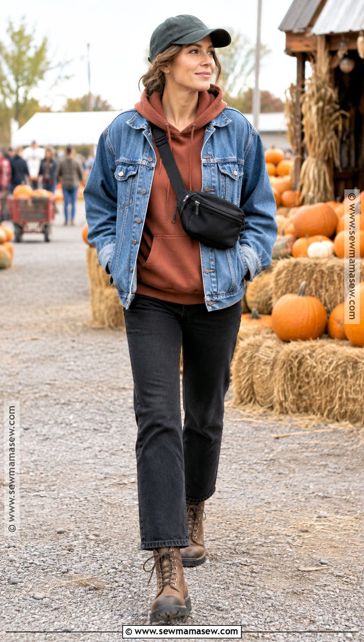 Hoodie And Denim Jacket Pumpkin Farm Outfit - 25 pumpkin farm outfit ideas