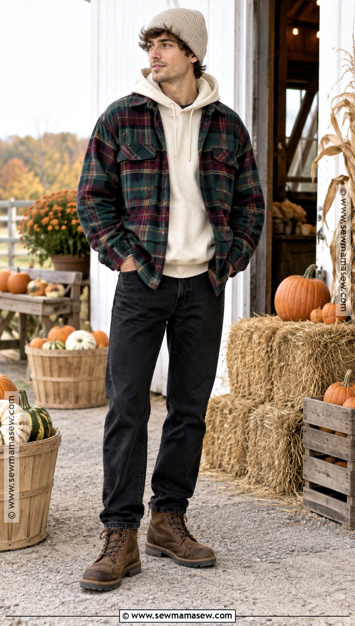 Hoodie And Flannel Pumpkin Patch Outfit - 25 pumpkin patch outfit ideas for men