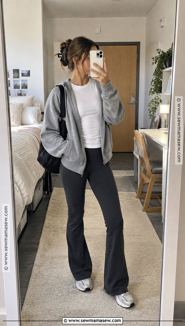 Hoodie And Flared Leggings School Outfit - 20 Fits For Back To School