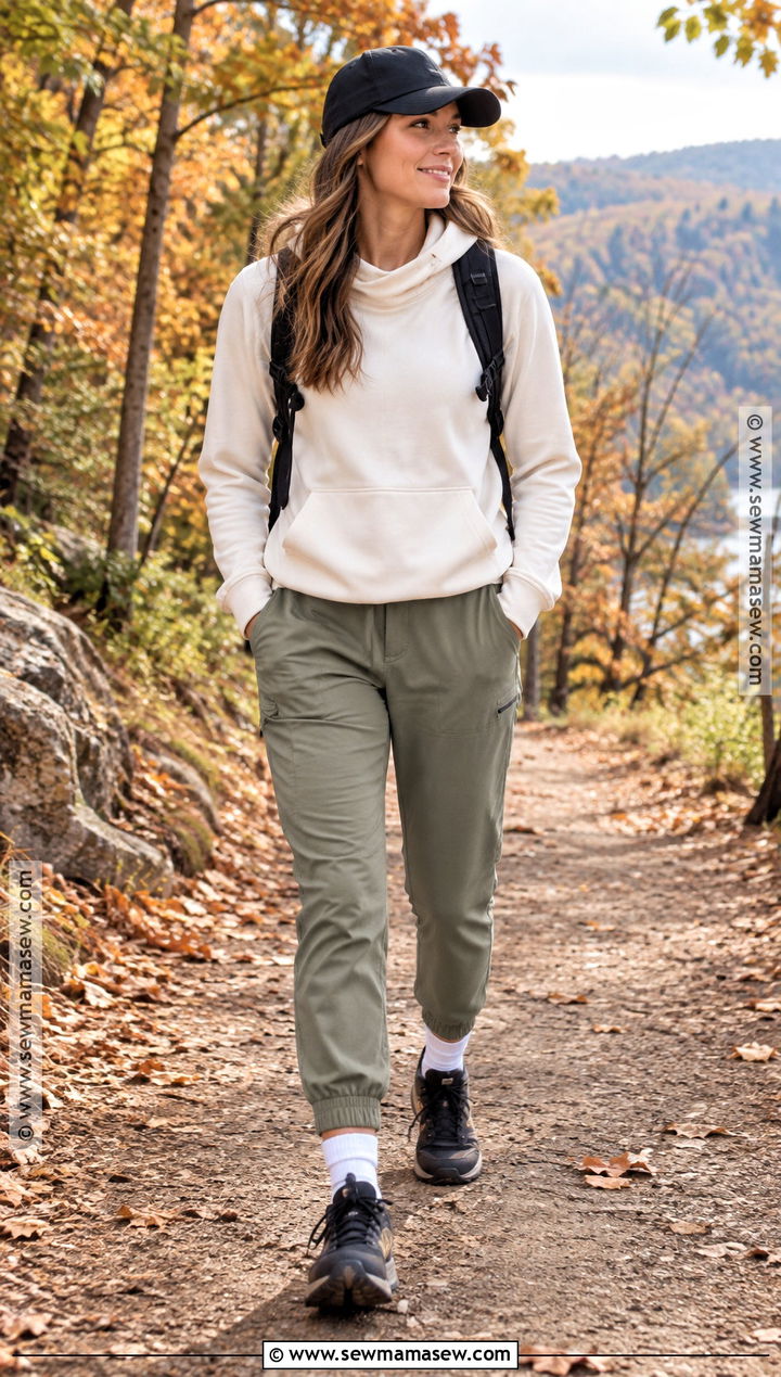 Hoodie And Joggers Easy Fall Hiking Outfit - 20 Hiking Outfit Fall Mountain Ideas