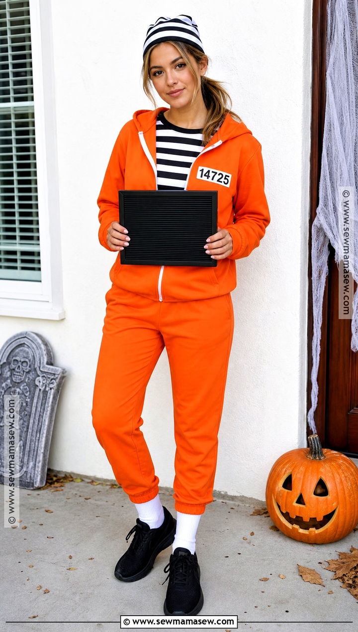 Hoodie And Joggers Prisoner Costume - 30 prisoner costume ideas for women