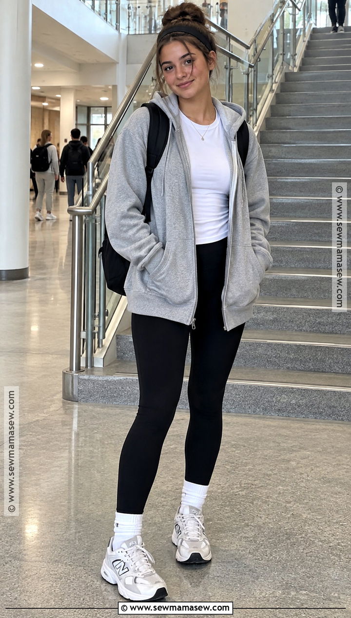 Hoodie And Leggings Back To School Outfit - 20 di back to school outfit ideas