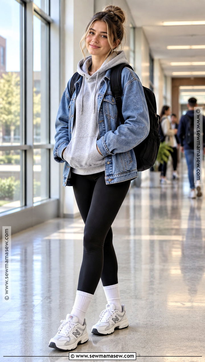 Hoodie And Leggings Back To School Outfit - 25 outfits back to school