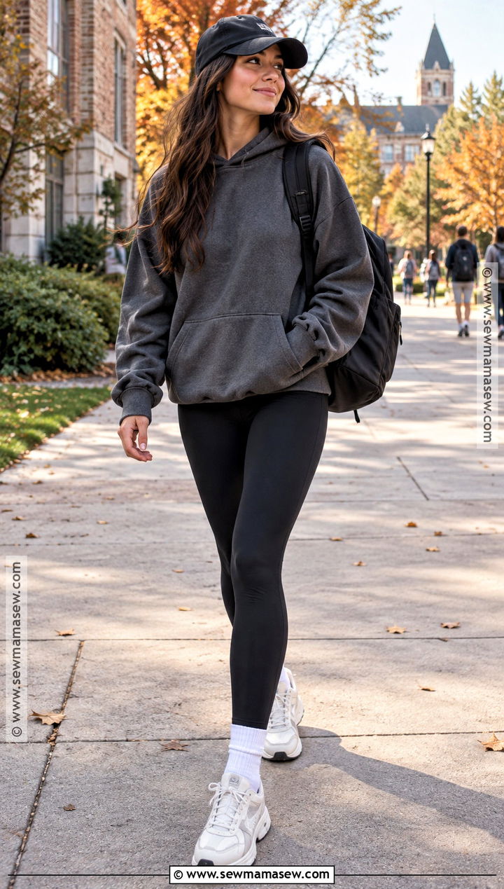 Hoodie And Leggings College Outfit - 15 casual fall college outfits