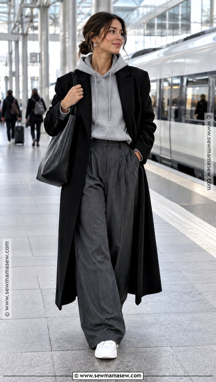 Hoodie And Pleated Trousers Fall Outfit - 25 fall swag outfits