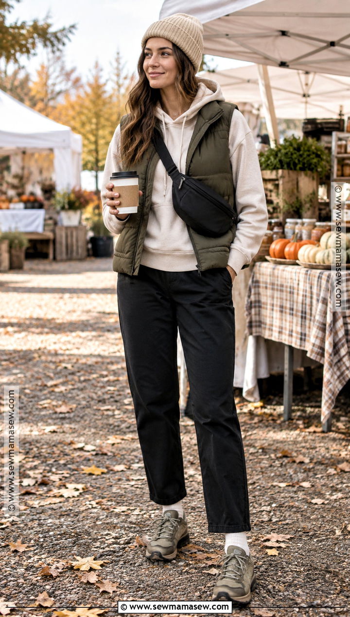 Hoodie And Puffer Vest Outfit - 20 fall sweats outfits