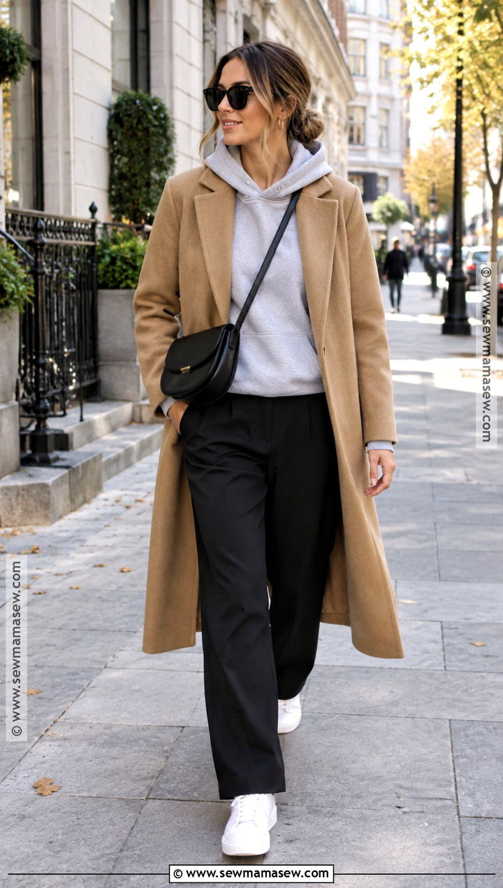 Hoodie And Tailored Coat Outfit - 30 autumn 2026 outfits